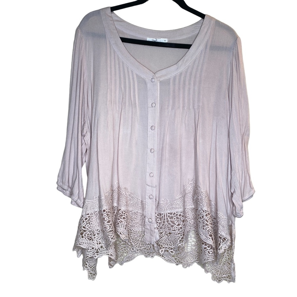Hazel by Stitch Fix Lace Top Plus Size 1x